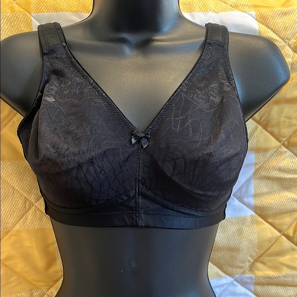 Playtex Black Lace Full Coverage Bra
